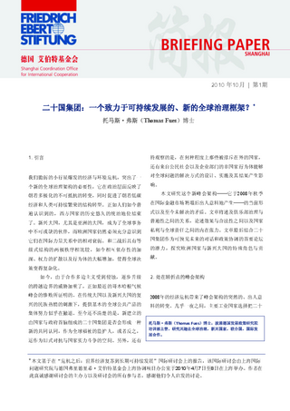 [The G-20: a new global governance framework for sustainable development?]