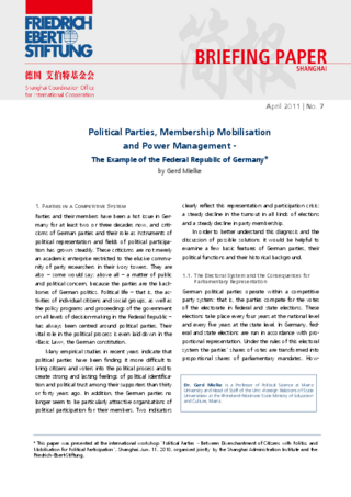 Political parties, membership mobilisation and power management