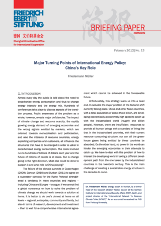 Major turning points of international energy policy