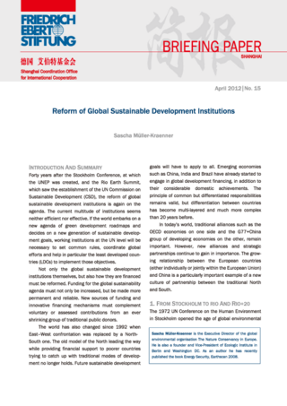 Reform of global sustainable development institutions