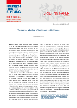 The current situation of the centre-left in Europe